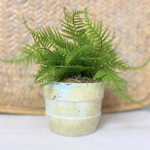 NEW Handmade Faux Boston Fern Potted in a Natural Pot - Picture 7 of 7